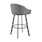 Armen Living Noran Swivel Counter Stool in Black Metal with Gray Faux Leather 840254335783 - alternate 5